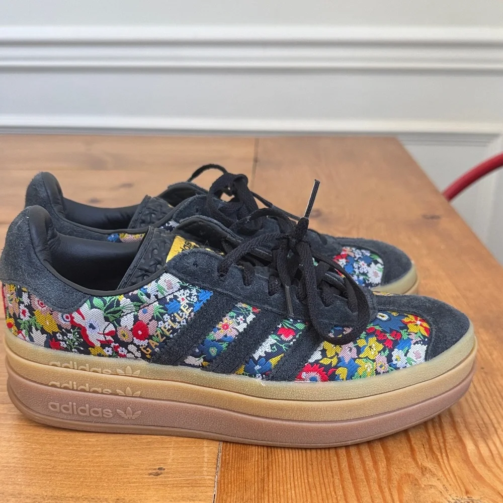 adidas Women's Floral Platform Sneakers in Black Multicolor